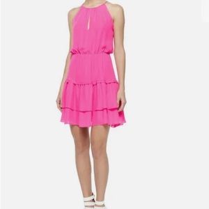 Parker Quintana hot pink silk dress . Size XS